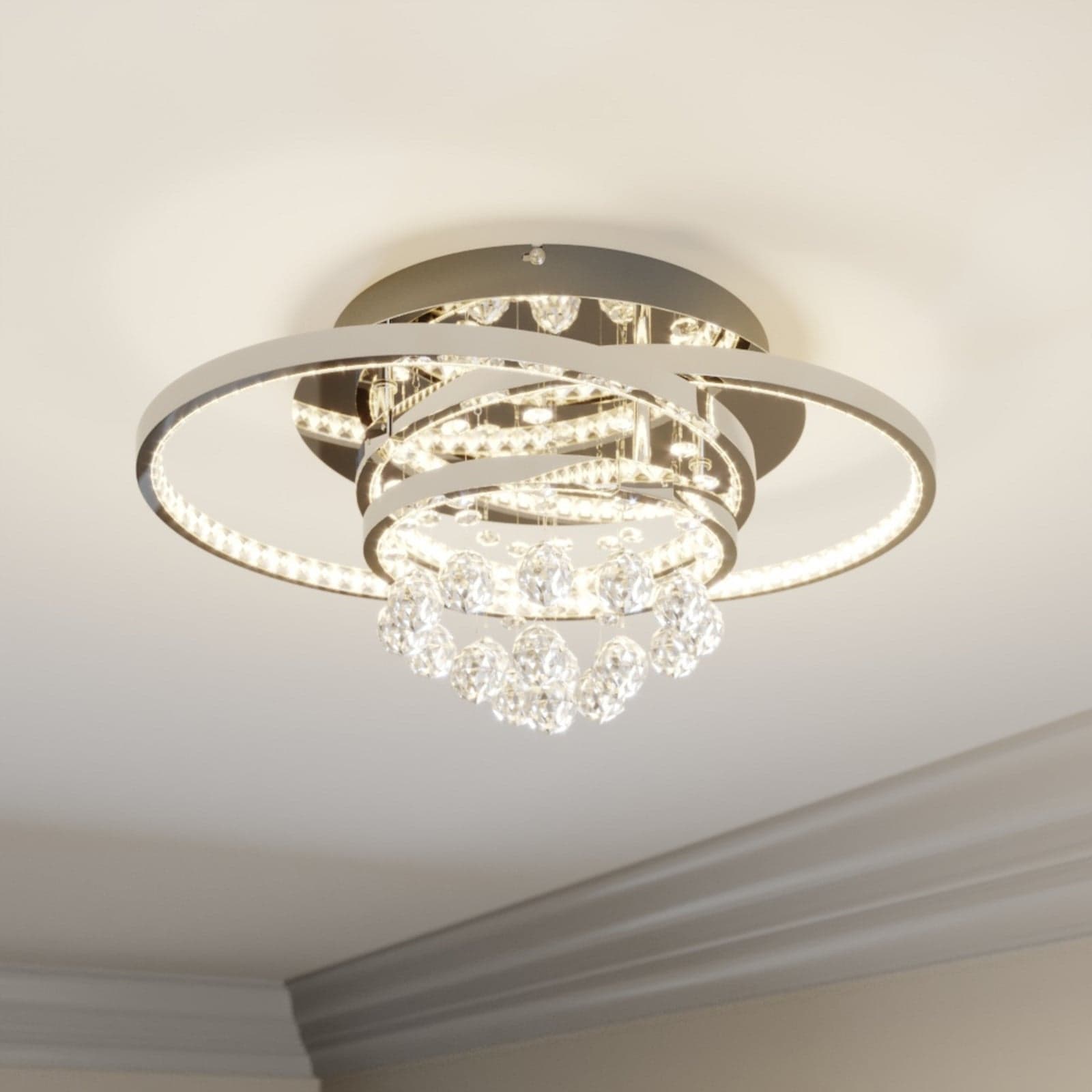 Keely Deckenleuchte S Chrome/Clear - Lucande